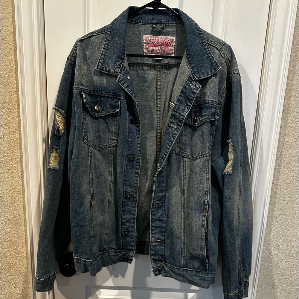 Brooklyn Cloth Mfg. Co. Distressed Vintage Jean Jacket sz. XL